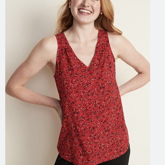 Old Navy Tops - Old Navy Red Printed Sleeveless Top Size XXL